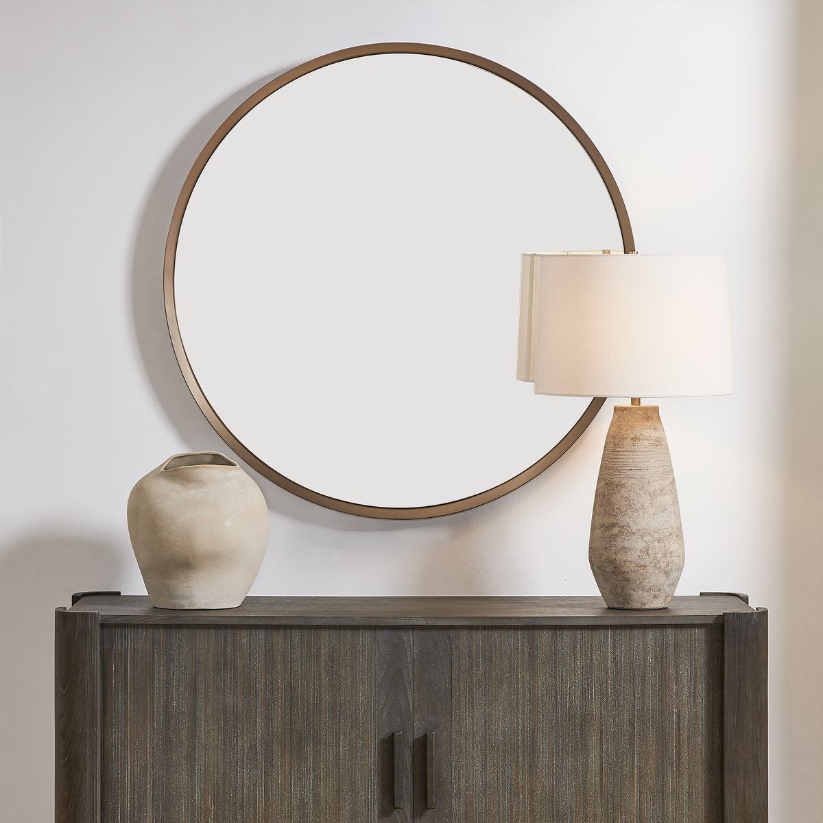 Torrado Round Mirror, Bronze – Mirrors by Uttermost | Sutter & Vale