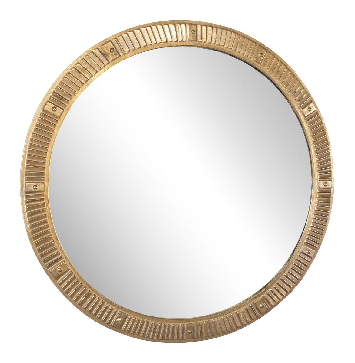 Heart Of Gold Round Mirror