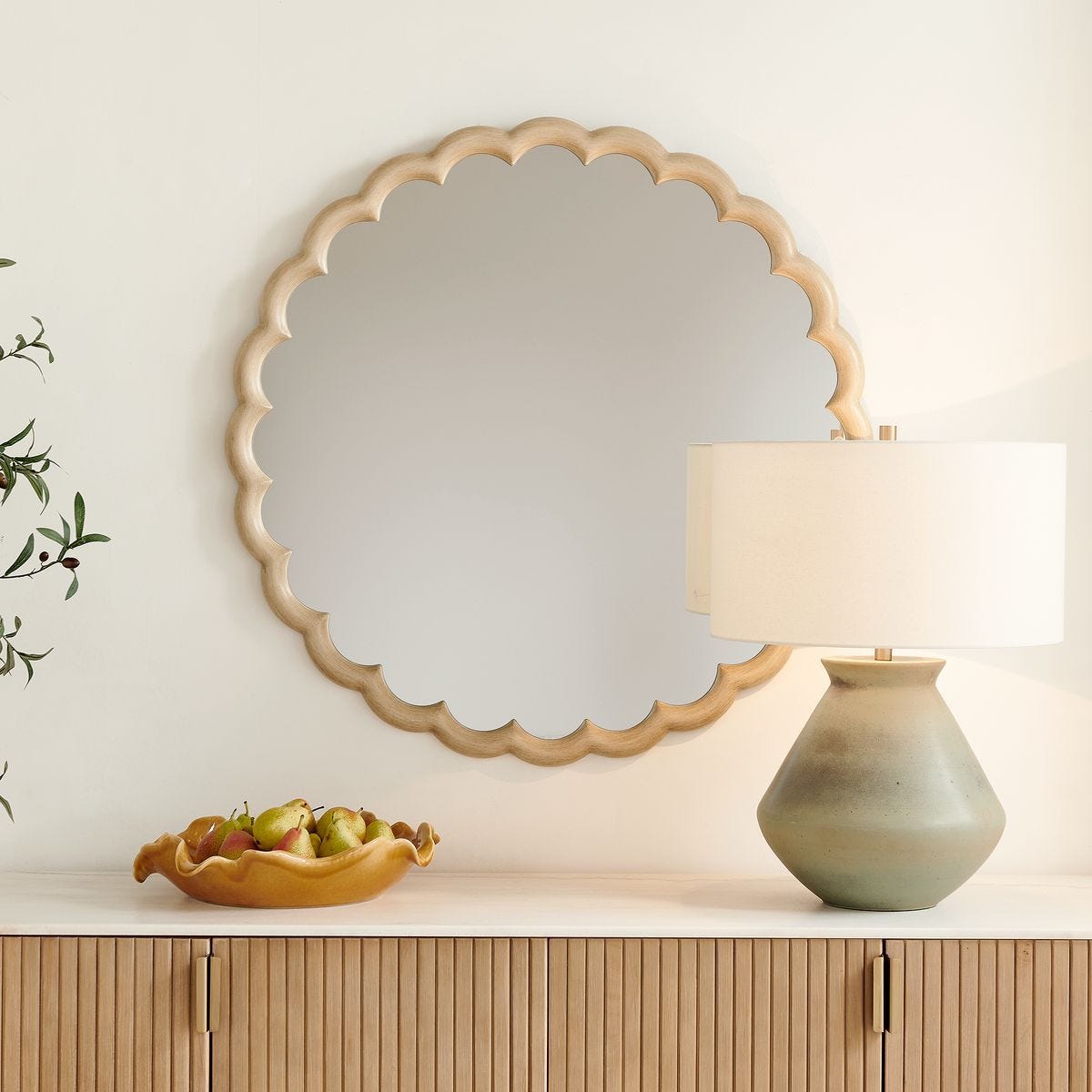 Cerrito Round Mirror, Burnished Ivory – Mirrors by Uttermost | Sutter & Vale