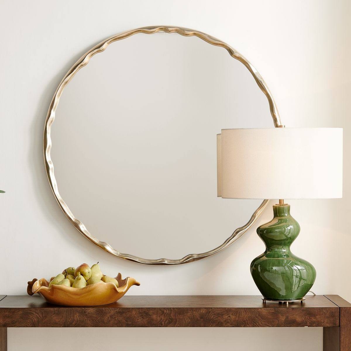 Crinkle Round Mirror