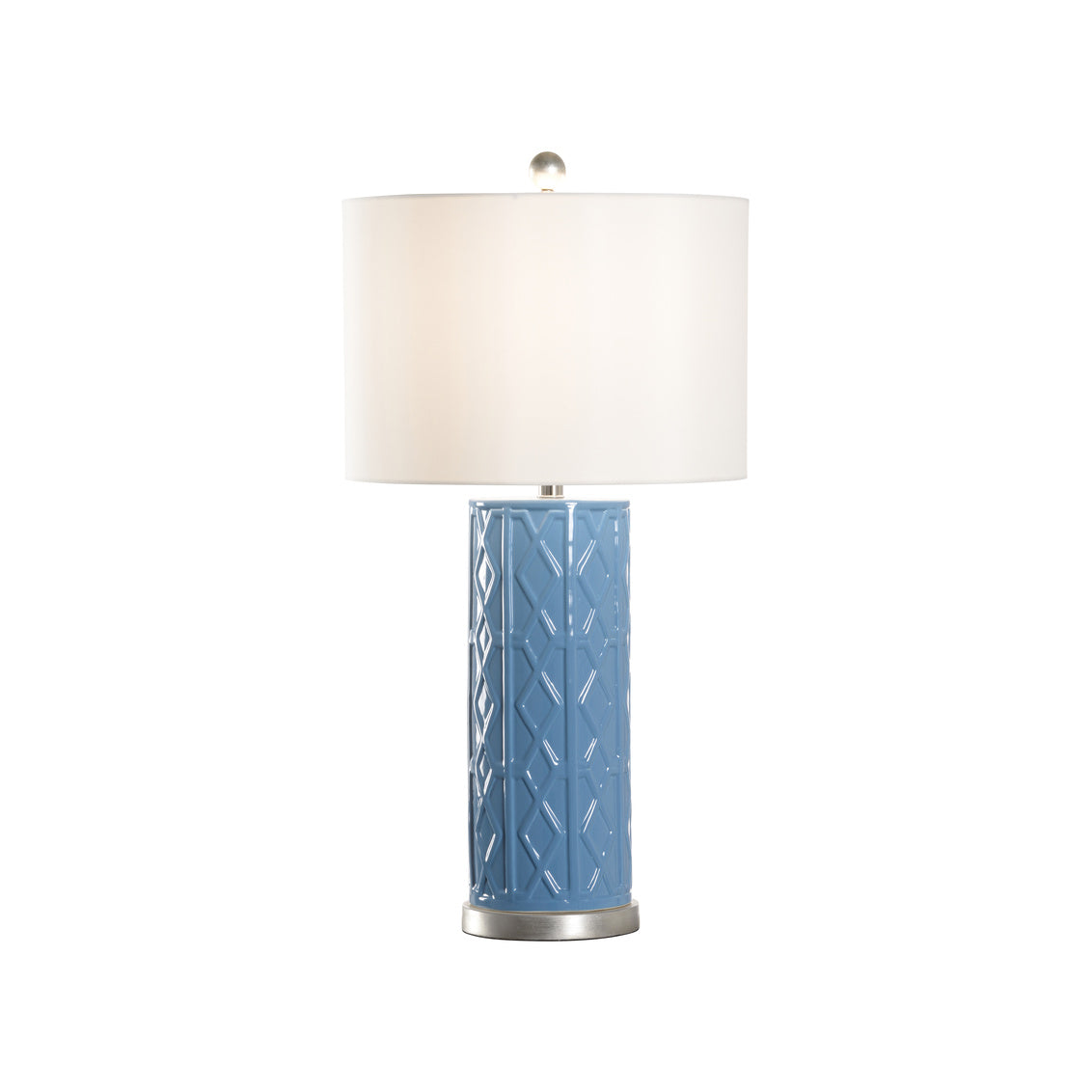 Andreu Lamp - Blue/Silver in 31 / Ceramic/Porcelain - Chelsea House