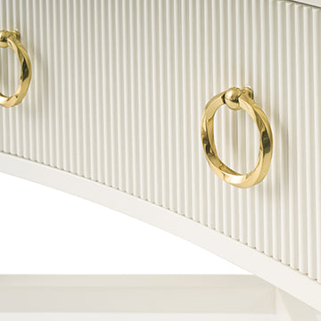 Reeded Petite Nightstand - Linen in Linen – Ambella Home