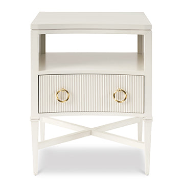 Reeded Petite Nightstand - Linen in Linen – Ambella Home