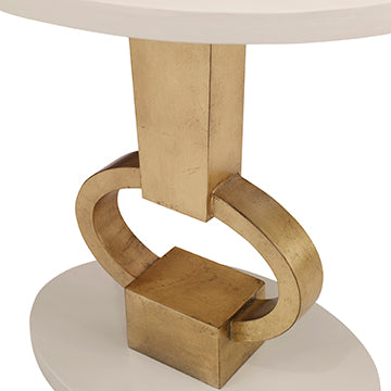 Vision Accent Table - Linen / Gold Leaf in Linen – Ambella Home