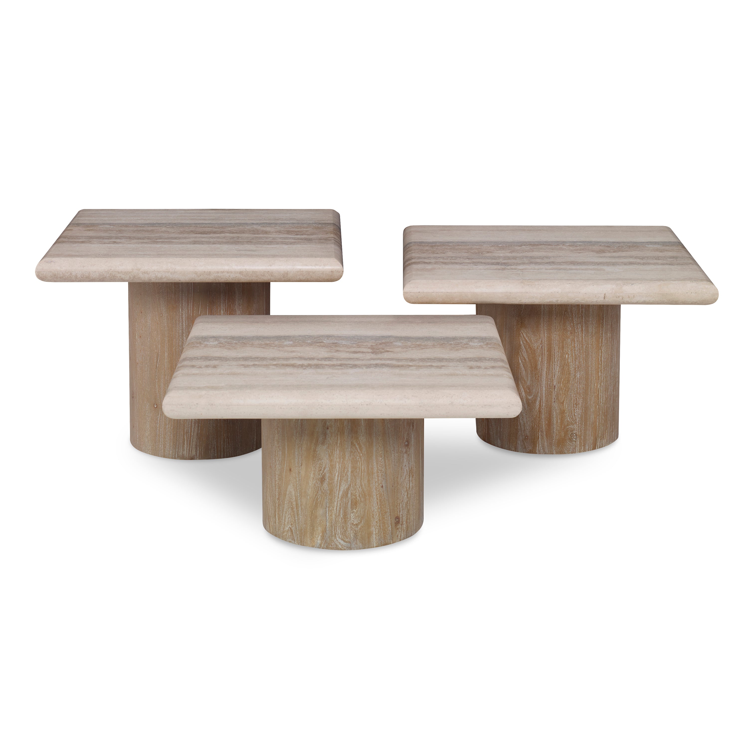 Petros Travertine Table Set of 3 – Ambella Home