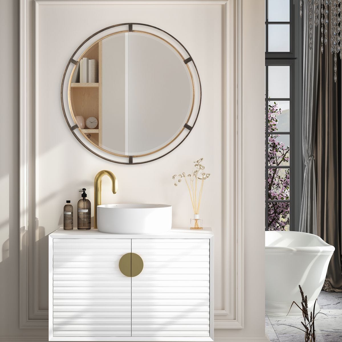 Carrizo Round Mirror – Mirrors by Uttermost | Sutter & Vale