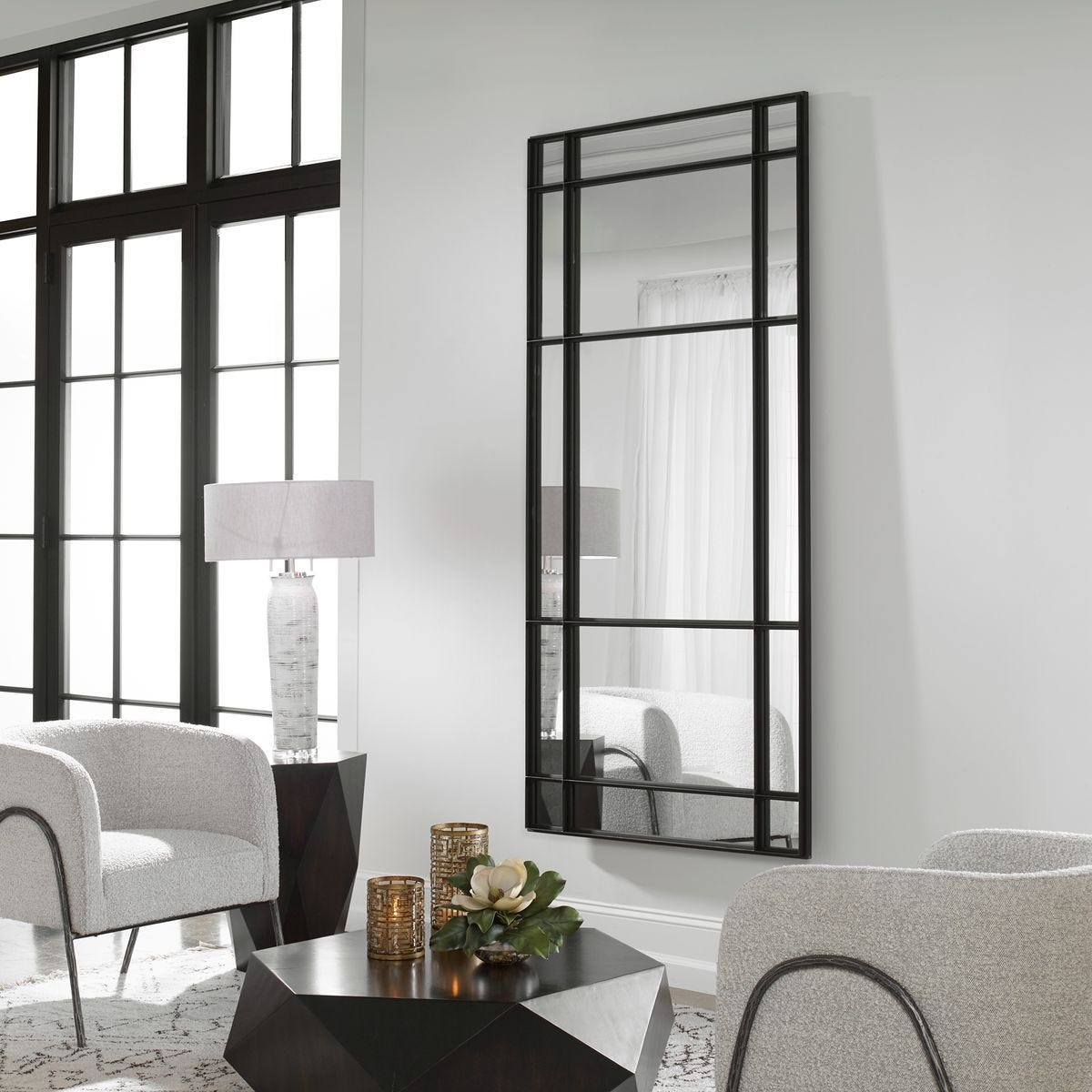Spurgeon Mirror, Black – Mirrors by Uttermost | Sutter & Vale