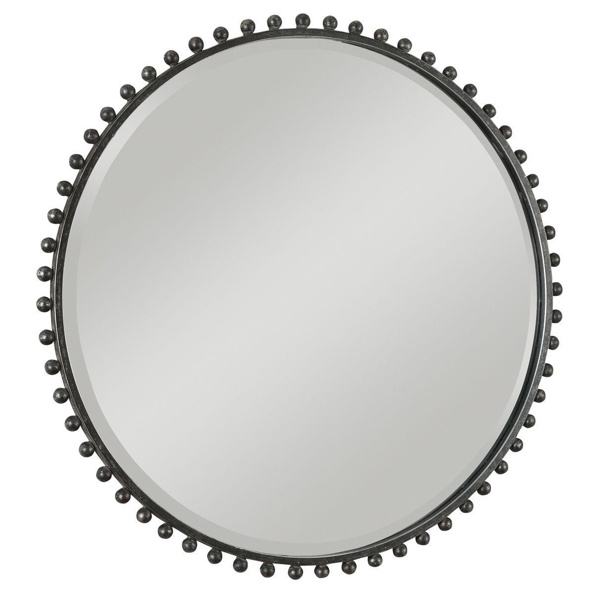Taza Round Mirror, Distressed Black – Mirrors by Uttermost | Sutter & Vale