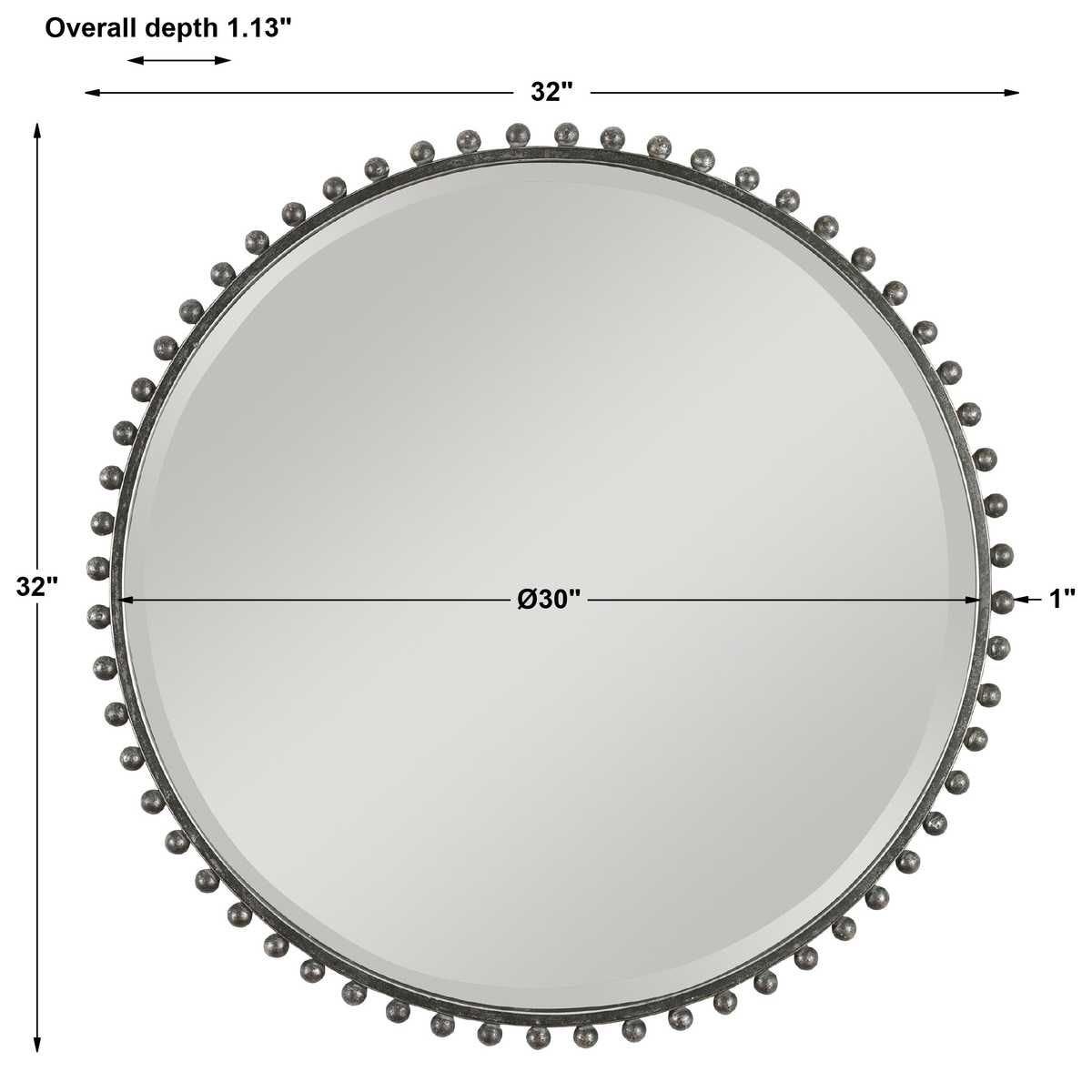 Taza Round Mirror, Distressed Black – Mirrors by Uttermost | Sutter & Vale