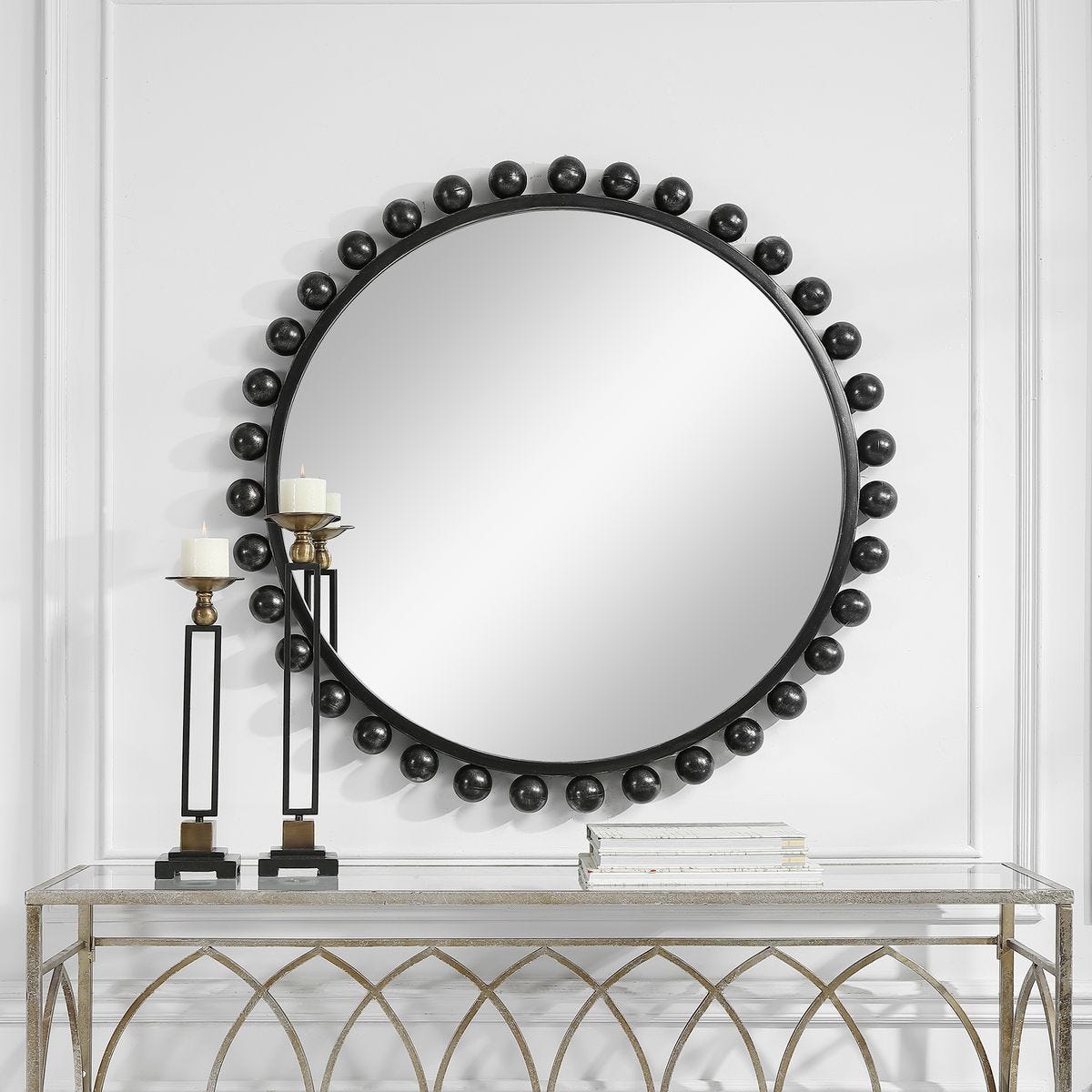 Cyra Round Mirror, Black – Mirrors by Uttermost | Sutter & Vale