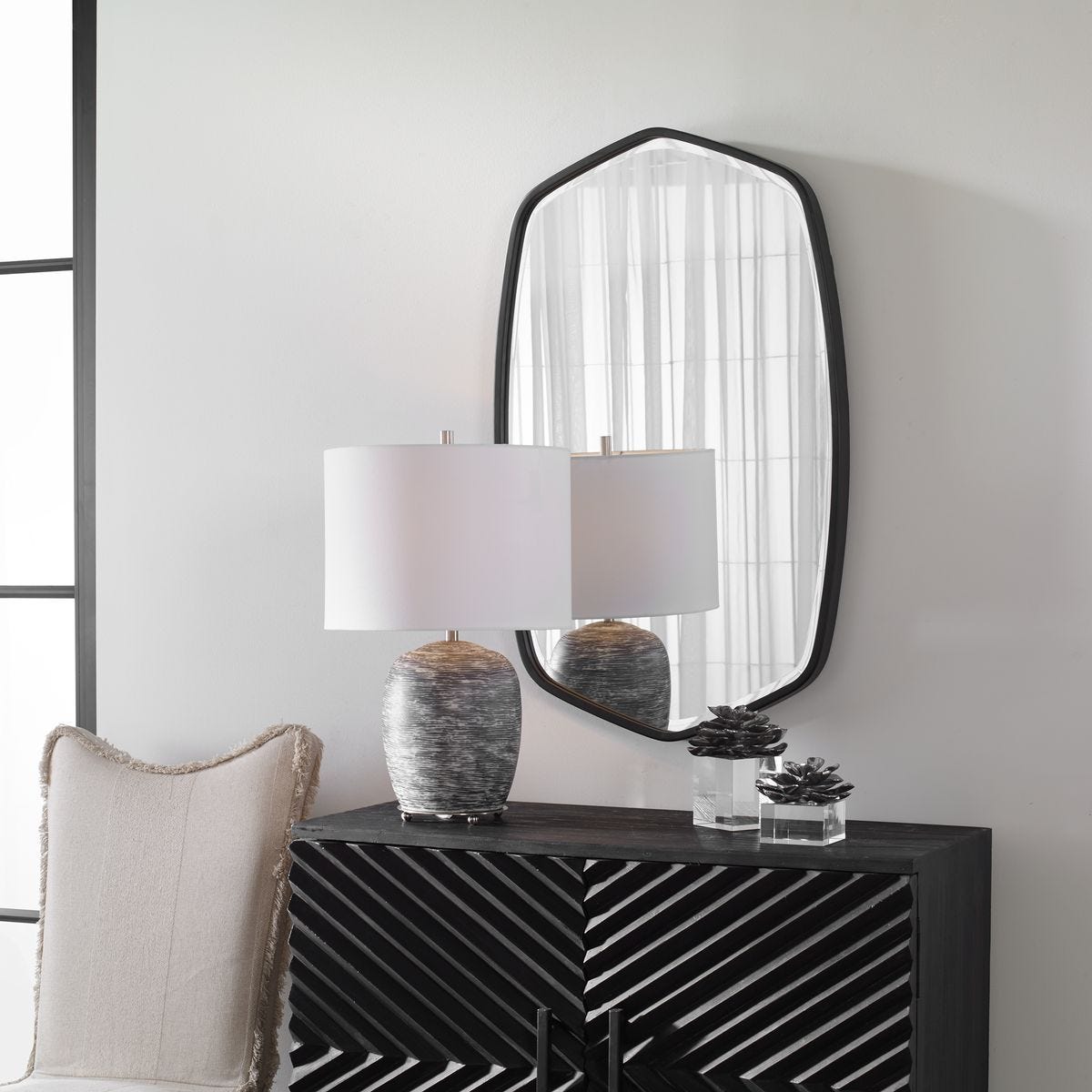 Duronia Mirror, Black – Mirrors by Uttermost | Sutter & Vale