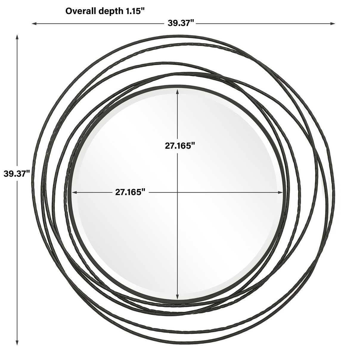 Whirlwind Round Mirror, Black – Mirrors by Uttermost | Sutter & Vale