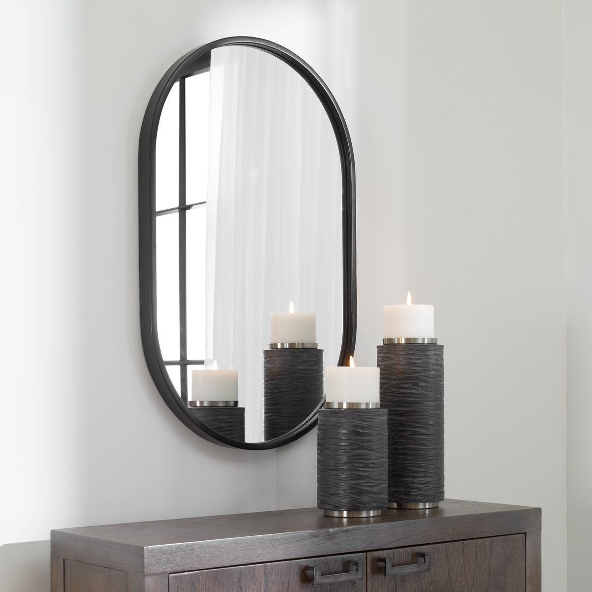 Varina Oval Mirror, Black – Mirrors by Uttermost | Sutter & Vale