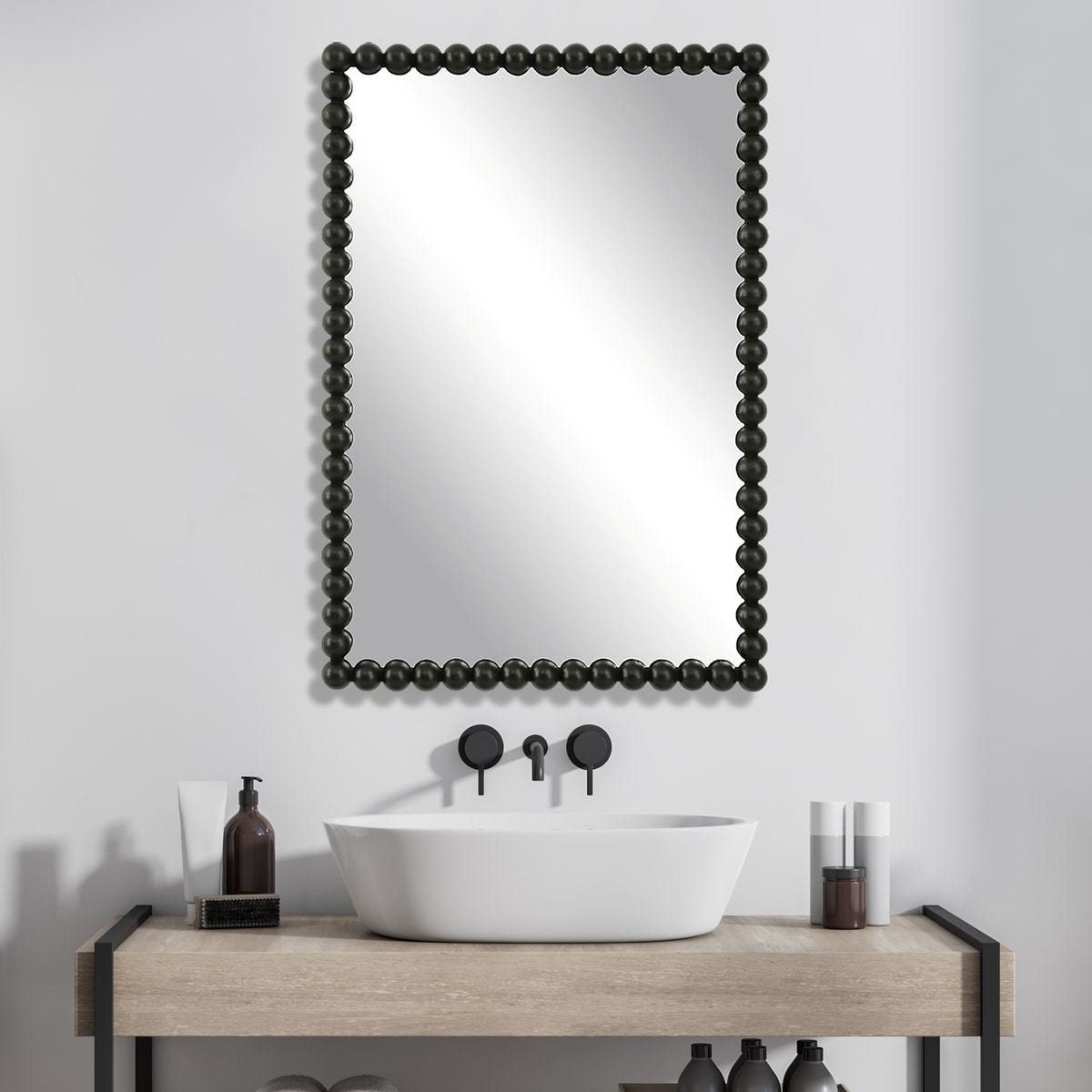 Serna Vanity Mirror, Black – Mirrors by Uttermost | Sutter & Vale