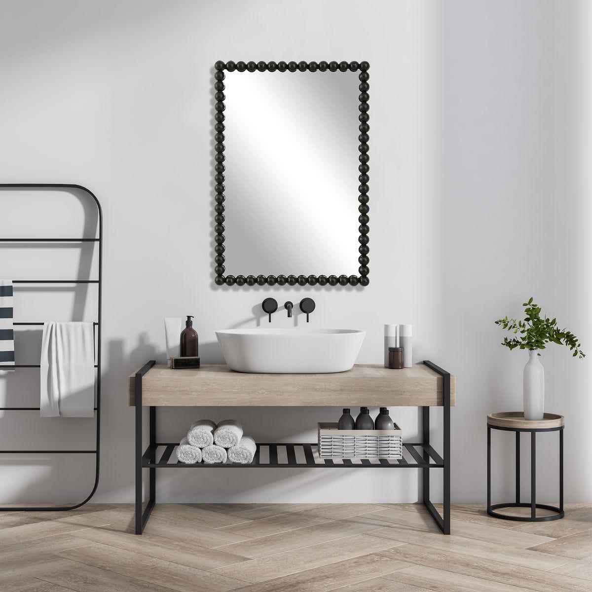 Serna Vanity Mirror, Black – Mirrors by Uttermost | Sutter & Vale