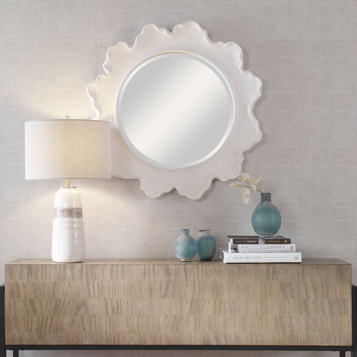 Sea Coral Round Mirror, White – Mirrors by Uttermost | Sutter & Vale