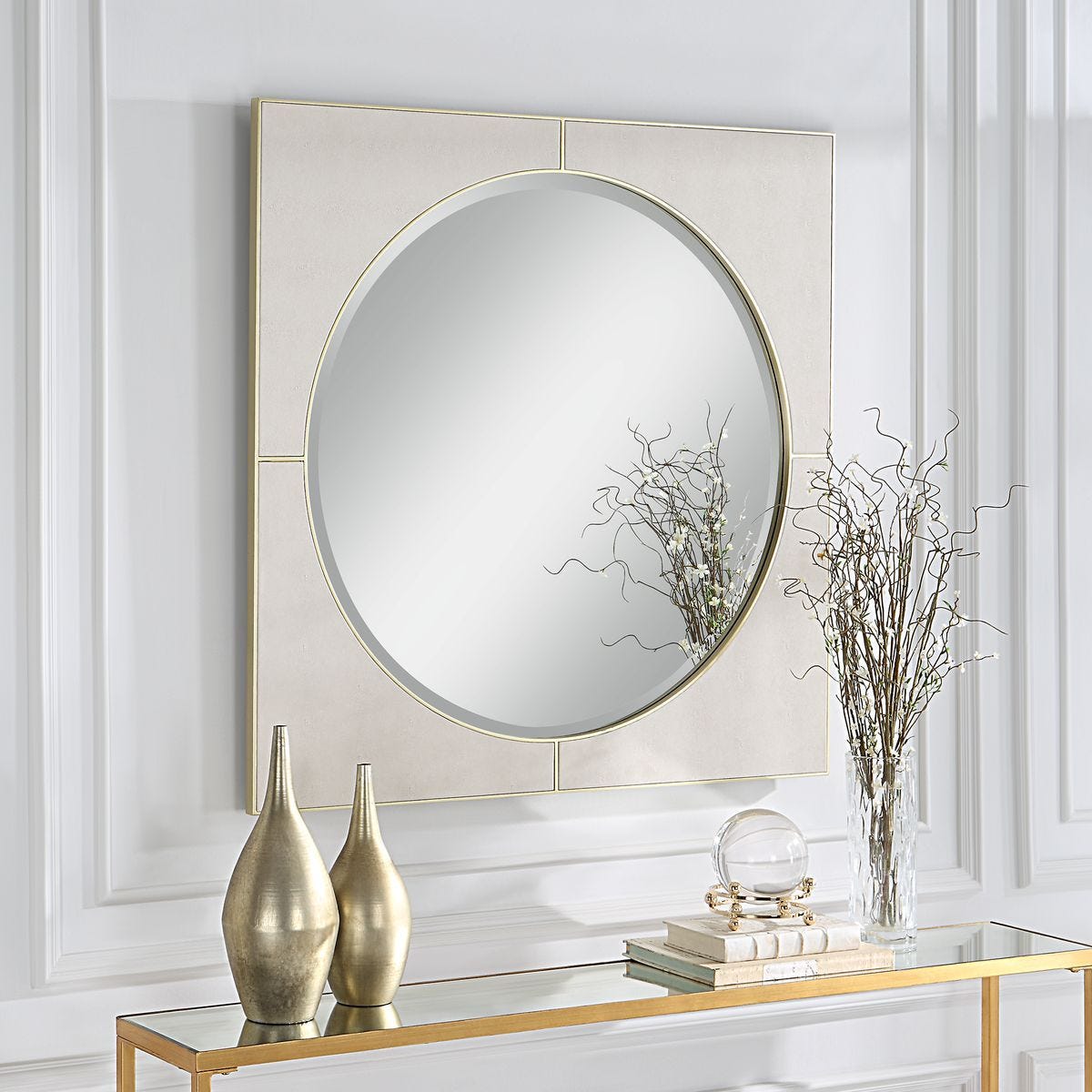 Cyprus Square Mirror, White – Mirrors by Uttermost | Sutter & Vale