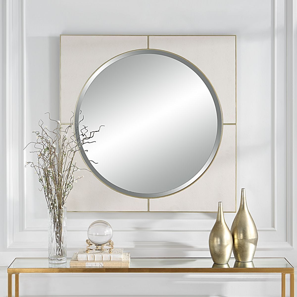 Cyprus Square Mirror, White – Mirrors by Uttermost | Sutter & Vale