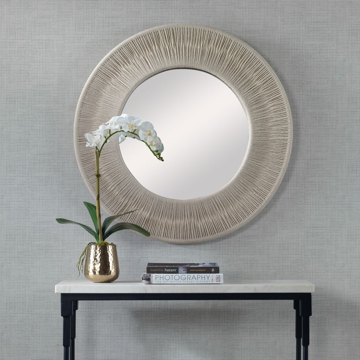 Sailor's Knot Small Round Mirror, White – Mirrors by Uttermost | Sutter & Vale