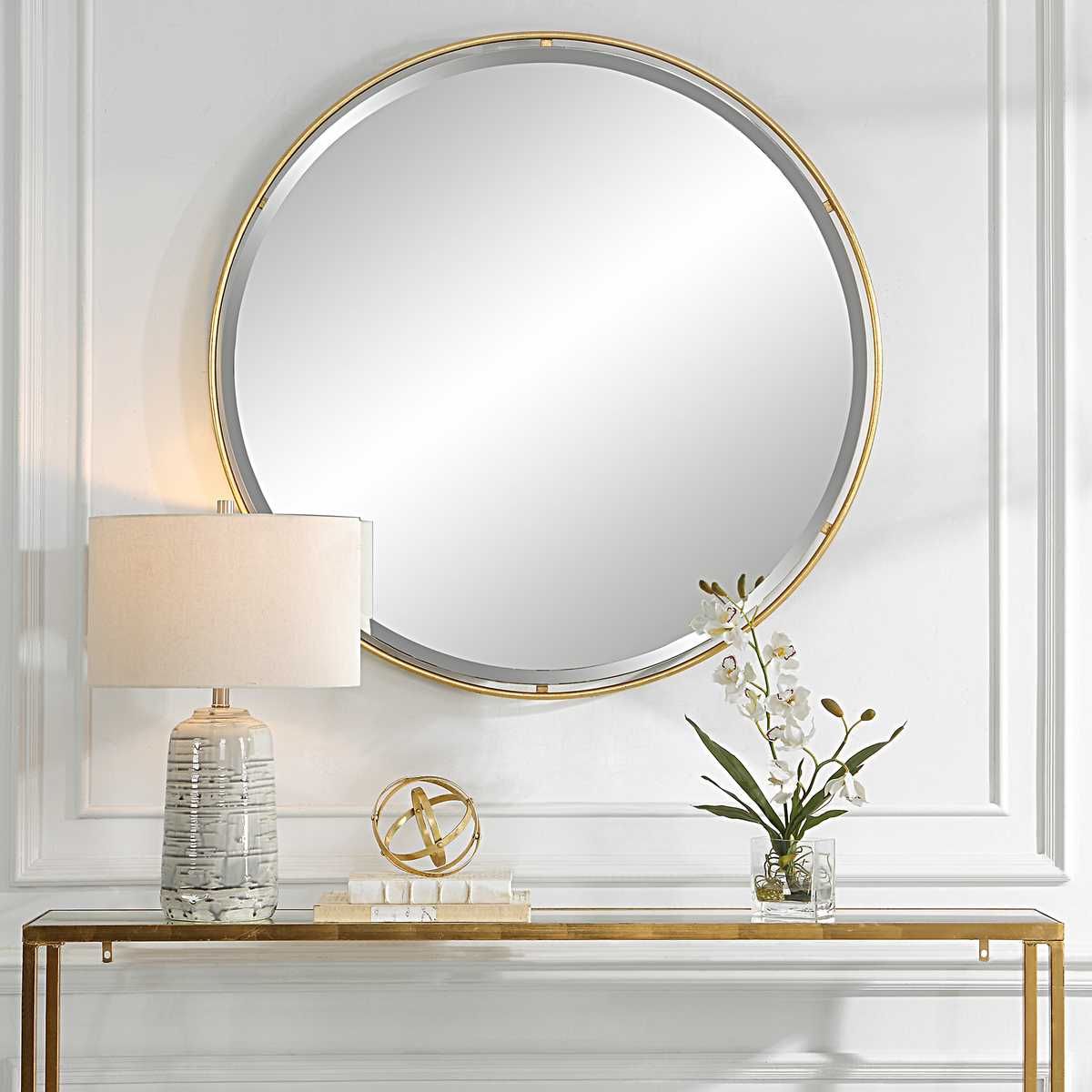 Canillo Round Mirror, Gold – Mirrors by Uttermost | Sutter & Vale