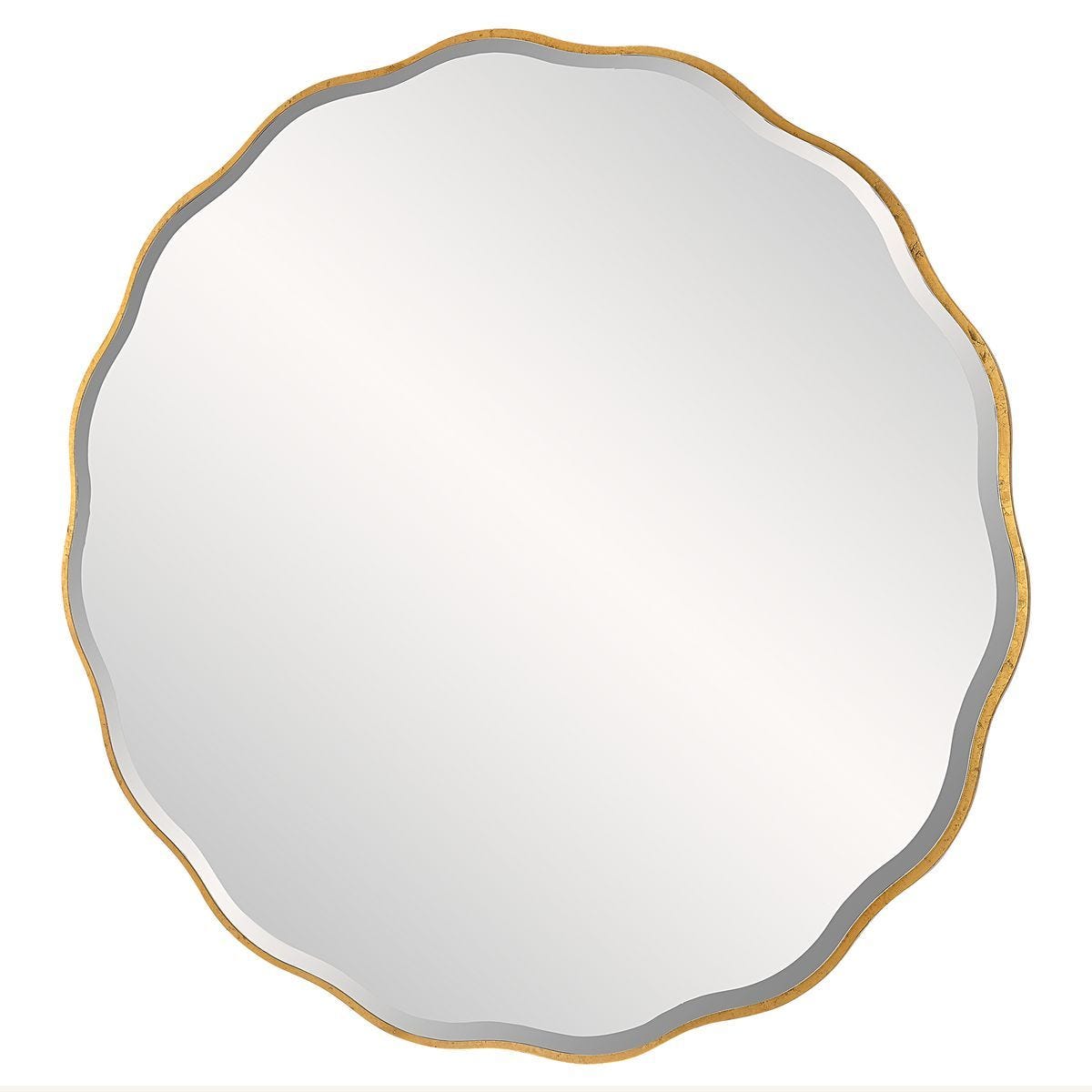Aneta Large Round Mirror, Gold – Mirrors by Uttermost | Sutter & Vale