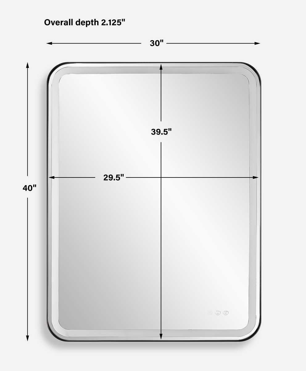 Crofton Lighted Large Mirror, Black – Mirrors by Uttermost | Sutter & Vale