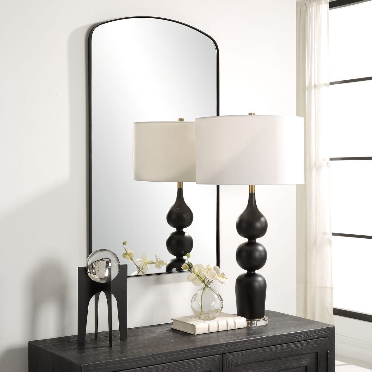 Tordera Arch Mirror, Black – Mirrors by Uttermost | Sutter & Vale