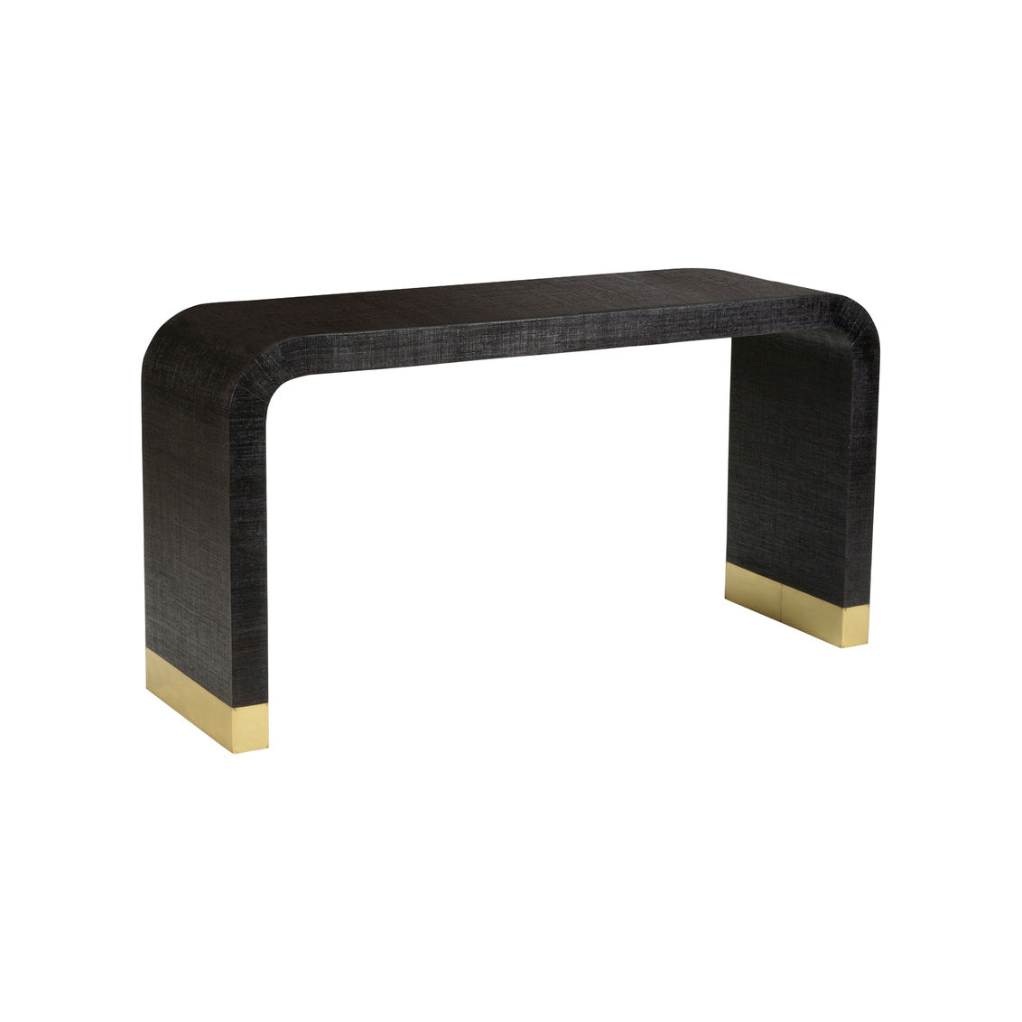 Waterfall Console - Black in Black/Antique / Raffia - Chelsea House