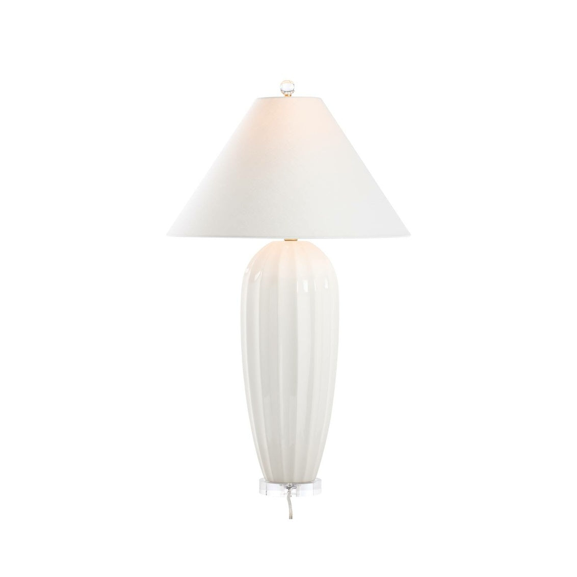 Roberson Lamp - White in White Glaze / Ceramic/Porcelain - Chelsea House