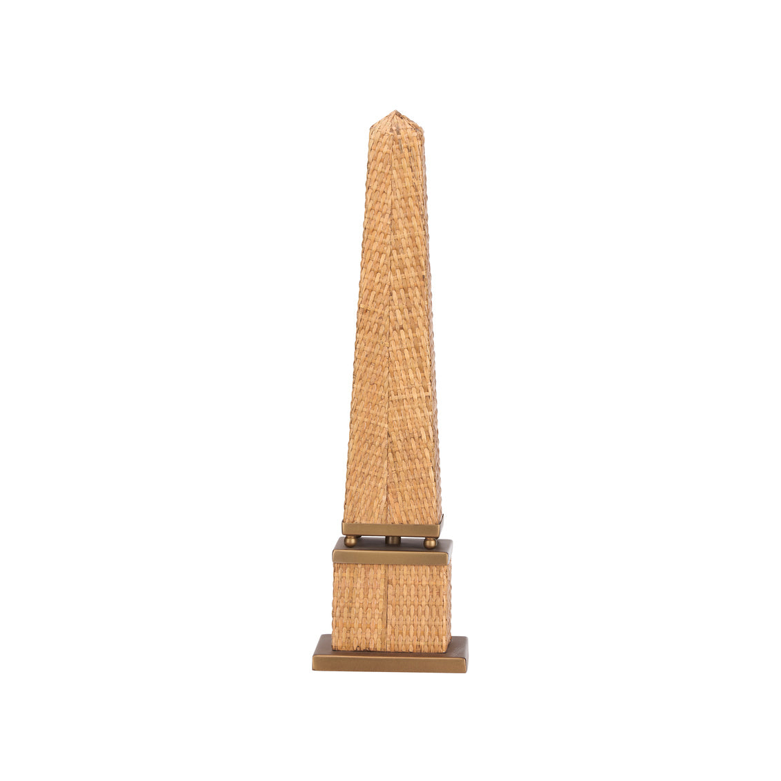 Rattan Obelisk in Natural/Antique Brass / Rattan - Chelsea House