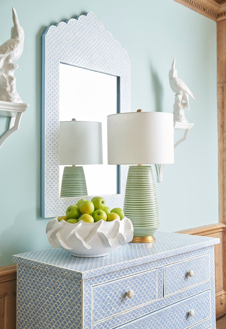 Crown Mirror - Blue in 47.5 / Bone - Chelsea House