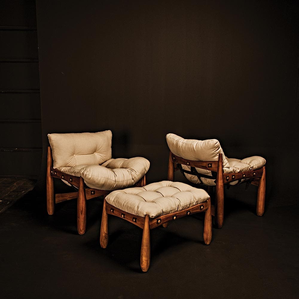 Dante Stool w/CFC Upholstery in Clear Coat Satin — Noir Furniture