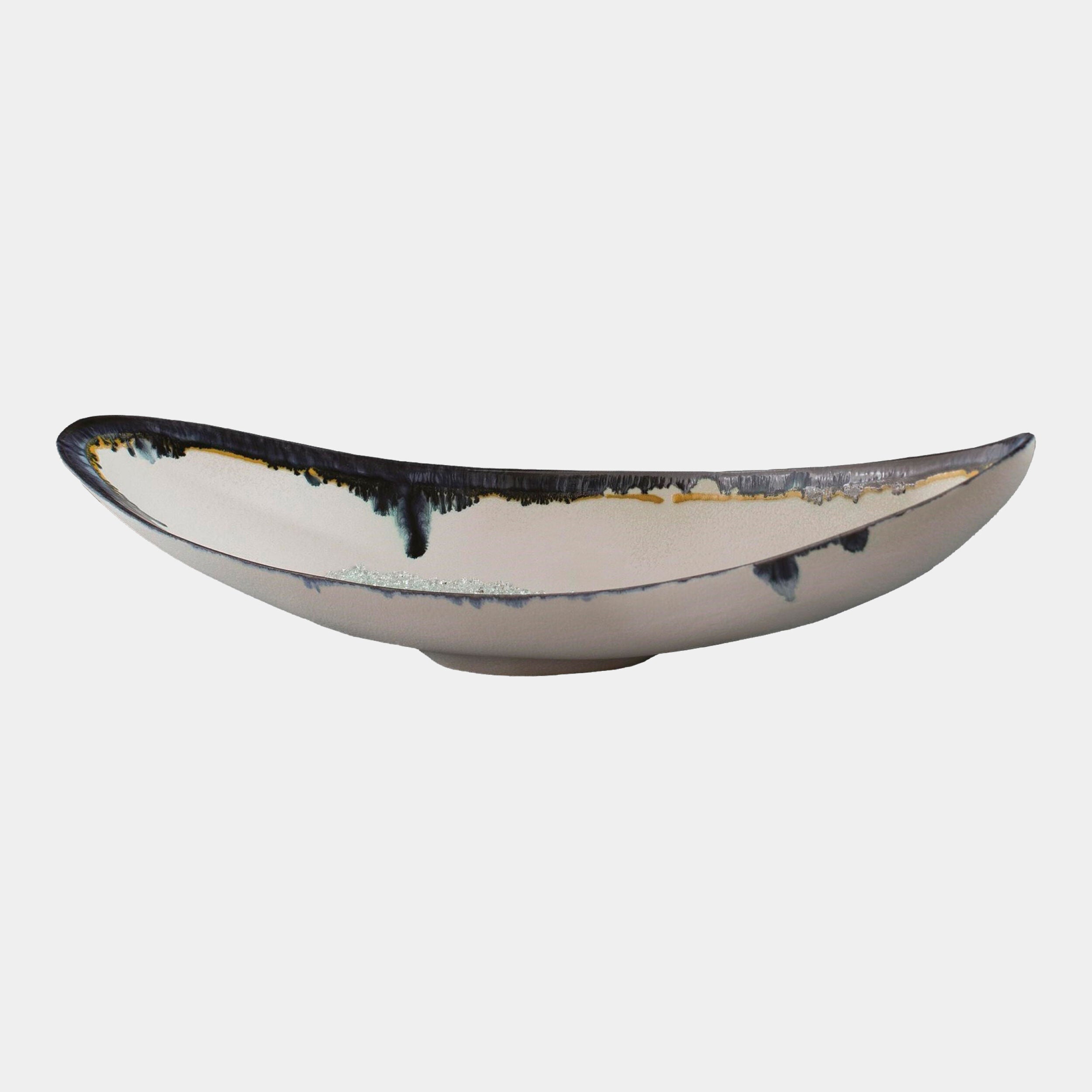 Doris Glass Drip Canoe Bowl