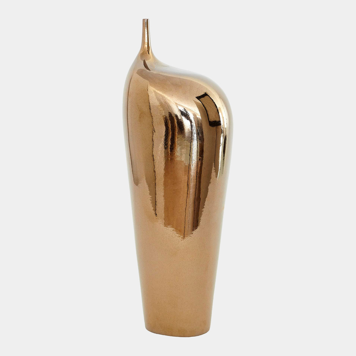 Offset Neck Object-Bronze Crackle-Lg