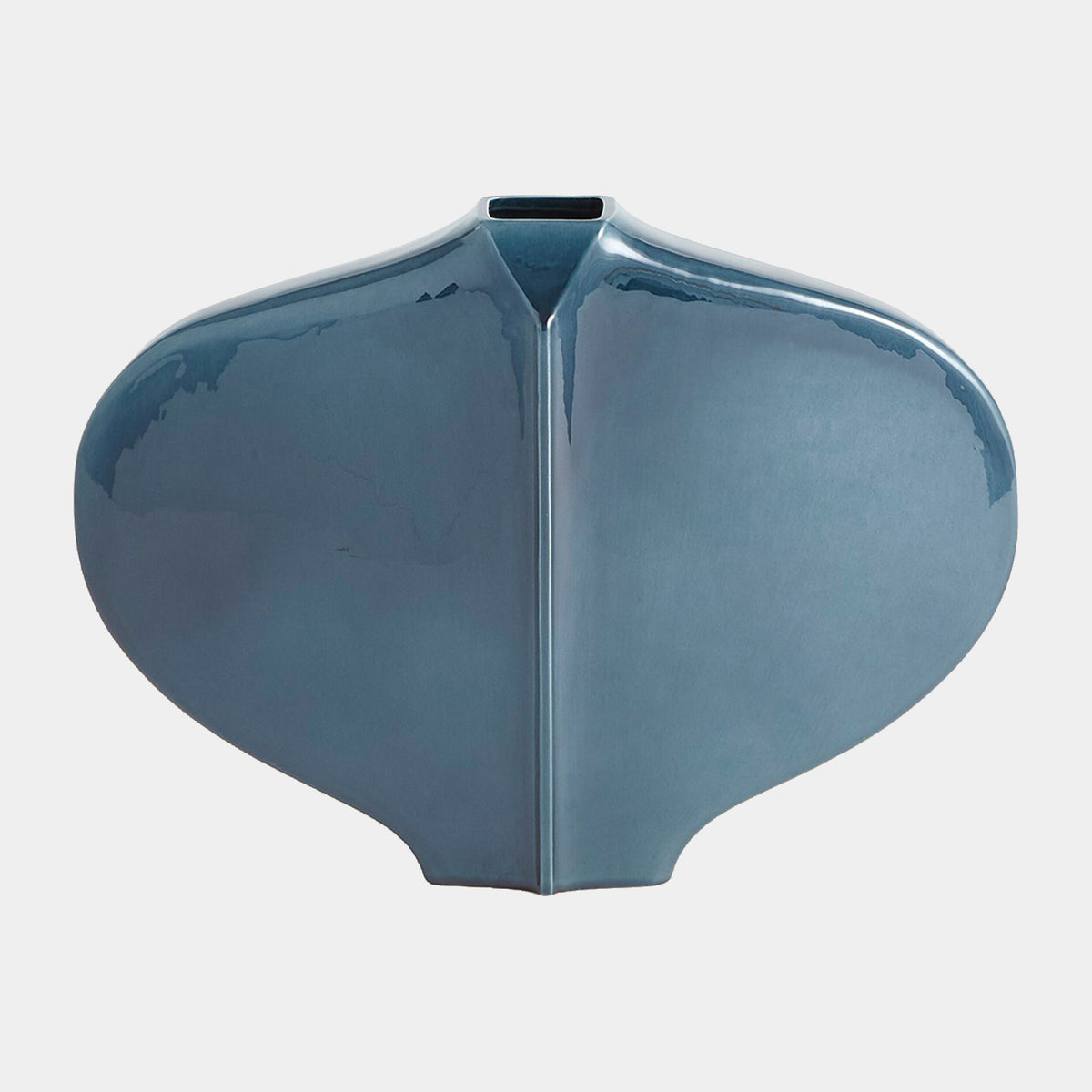 Center Ridge Vase-Blue-Sm