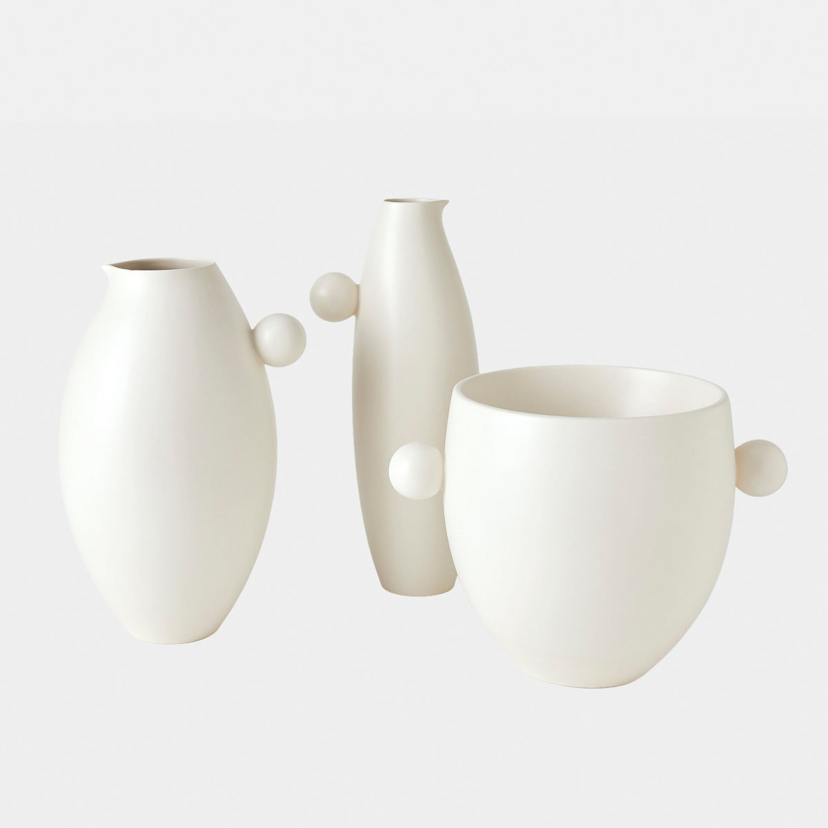 Ball Handled Pitcher-White-Sm
