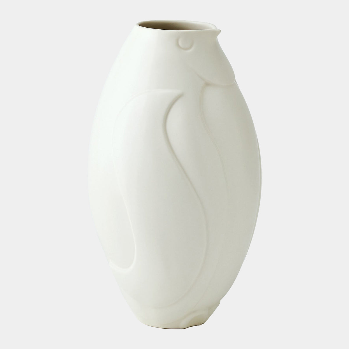 Penguin Vase-Matte White-Wide