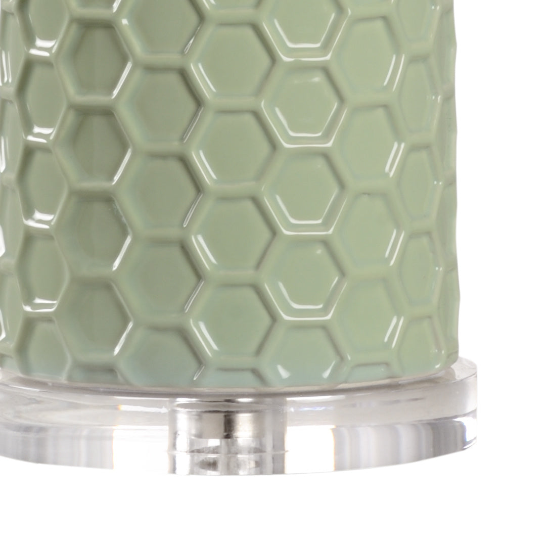 April Honeycomb Lamp - Pistachio in 33 / Ceramic/Porcelain - Chelsea House