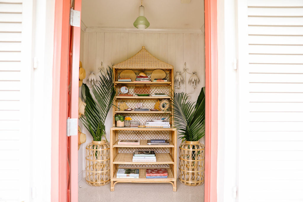 Brighton Etagere in 85h x 37w x 22d / Rattan - Chelsea House