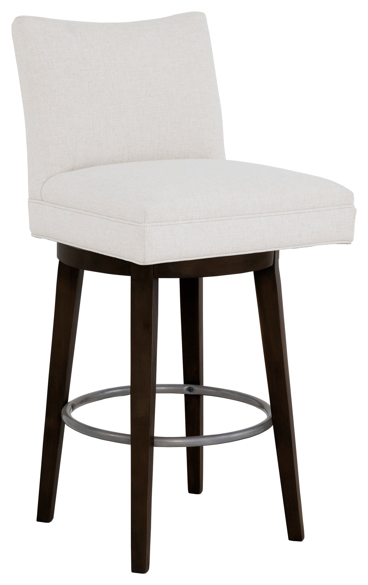 Concave Short Back Leather Swivel Bar Stool (L-1200-08-T) - Fairfield Chair