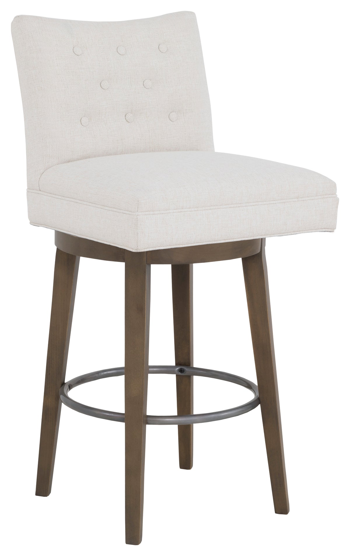 Concave Short Back Leather Swivel Bar Stool (L-1202-08) - Fairfield Chair