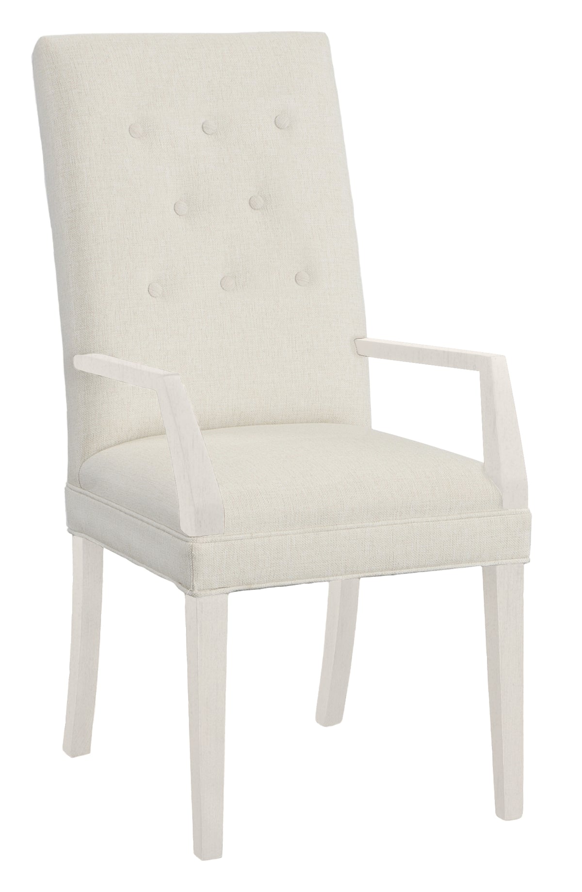 Straight Tall Button Back Leather Arm Chair (L-1216-04-L) - Fairfield Chair