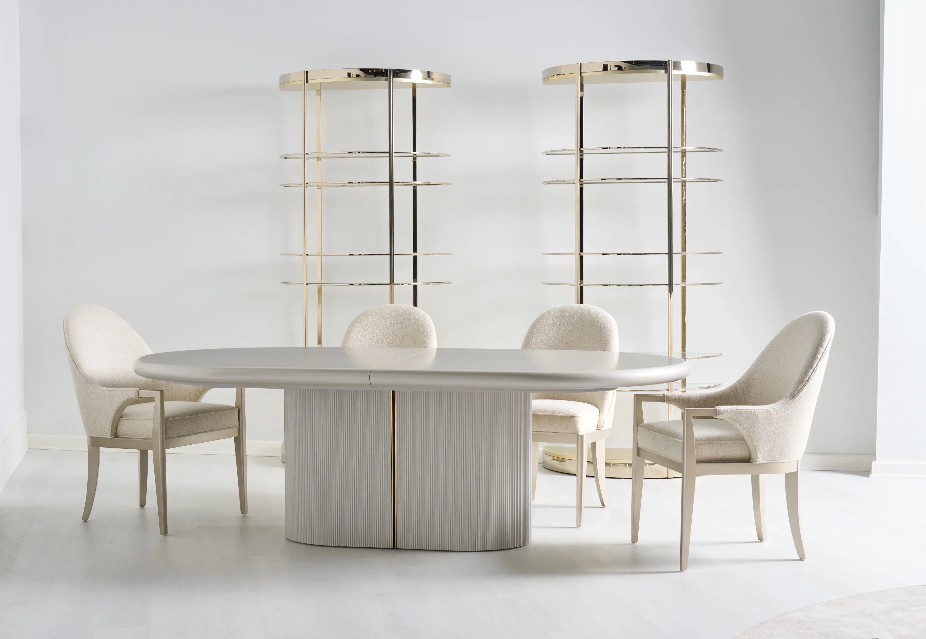 Love Dining Table - Matte Pearl – Dining Tables by Caracole | Sutter & Vale