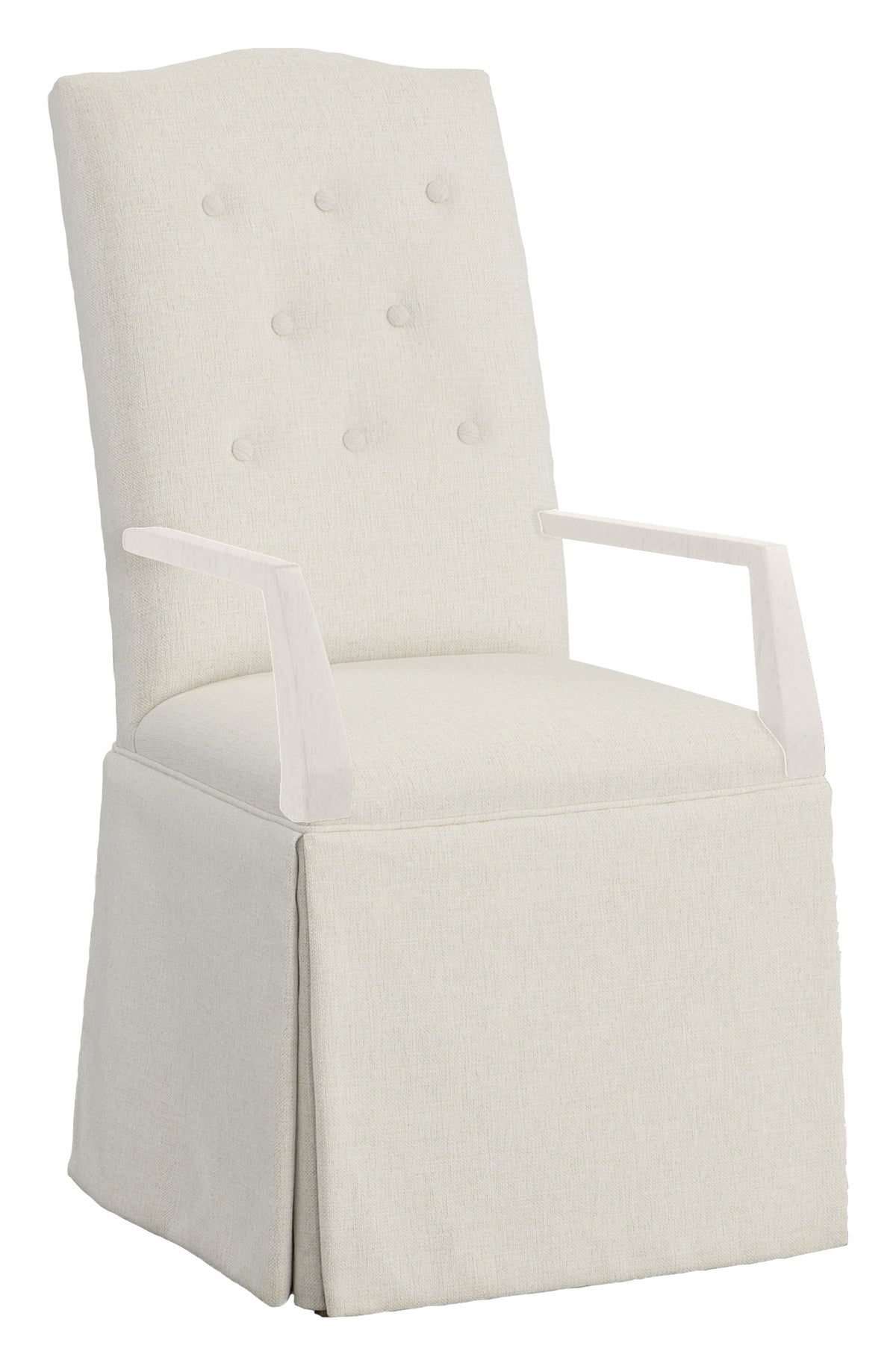 Camel Tall Button Back Skirted Arm Chair (1227-04-L) - Fairfield Chair