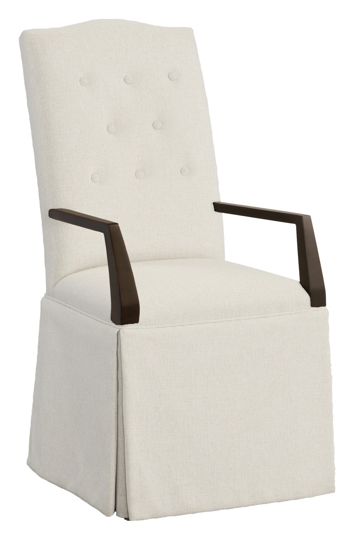 Camel Tall Button Back Skirted Arm Chair (1227-04-T) - Fairfield Chair