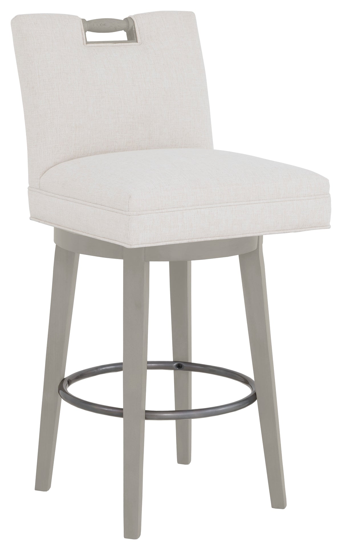 Pull Short Back Leather Swivel Bar Stool (L-1230-08-S) - Fairfield Chair