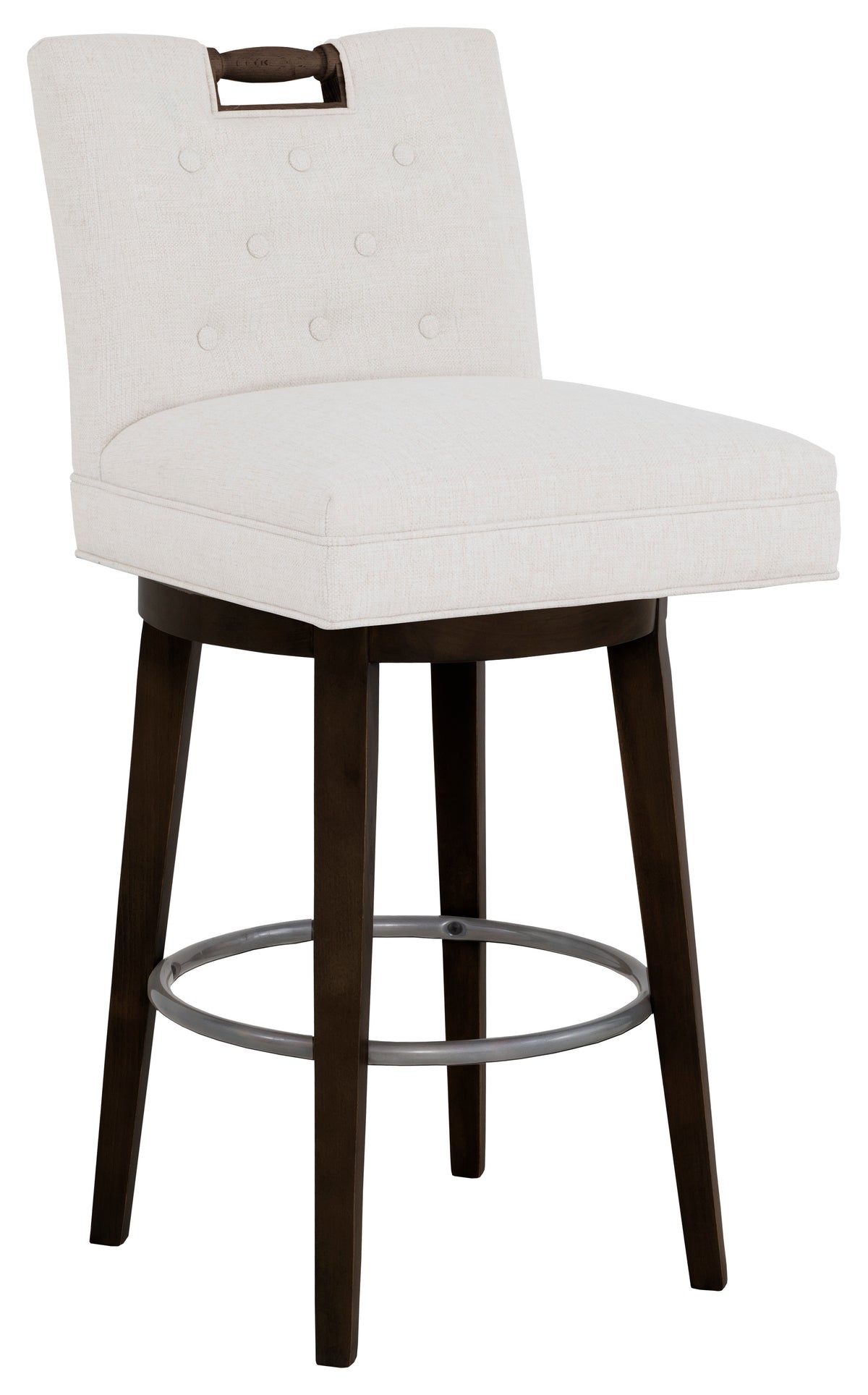 Pull Short Button Back Swivel Bar Stool (1232-08-T) - Fairfield Chair