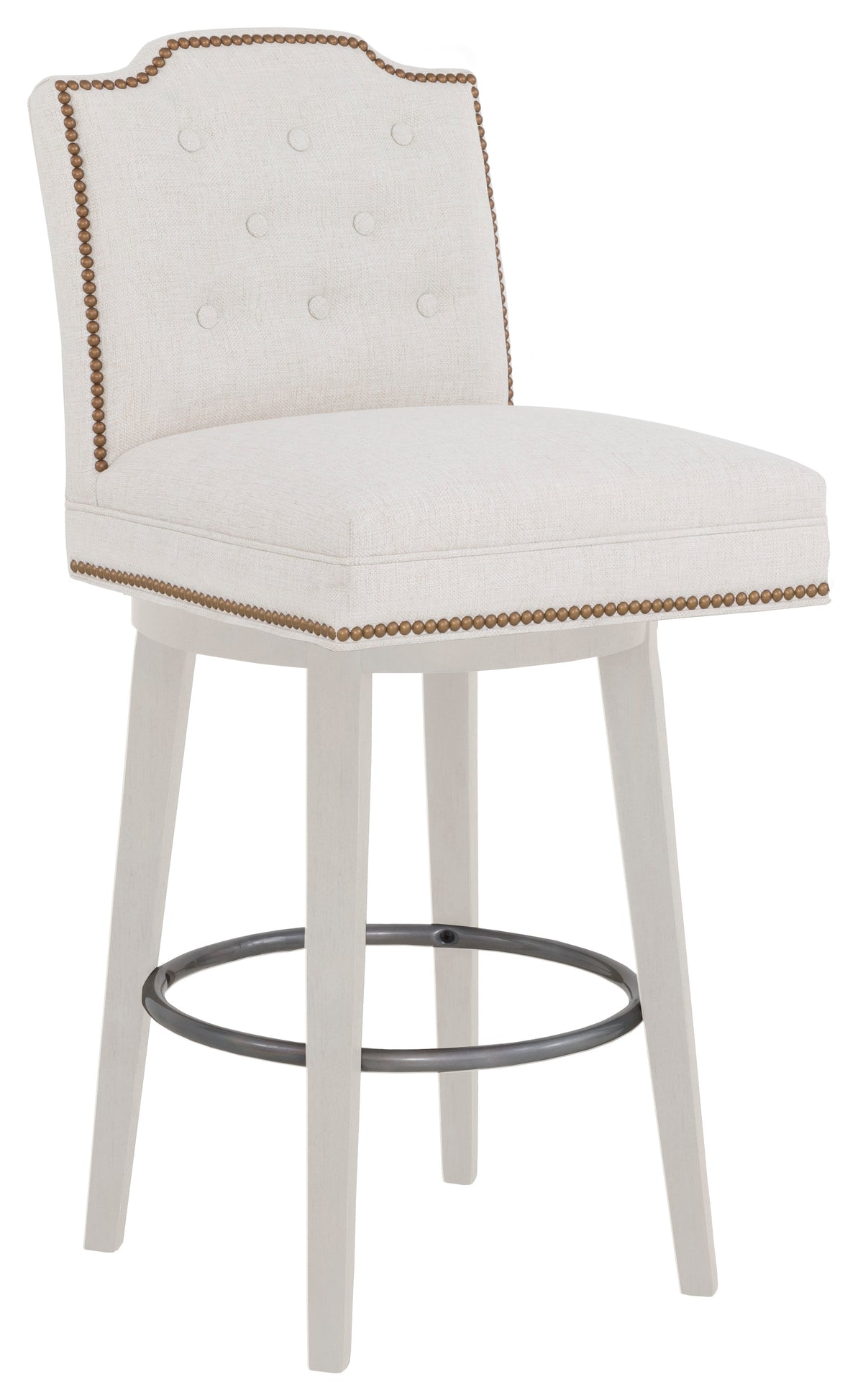 Empire Short Back Leather Swivel Bar Stool (L-1242-08-L) - Fairfield Chair