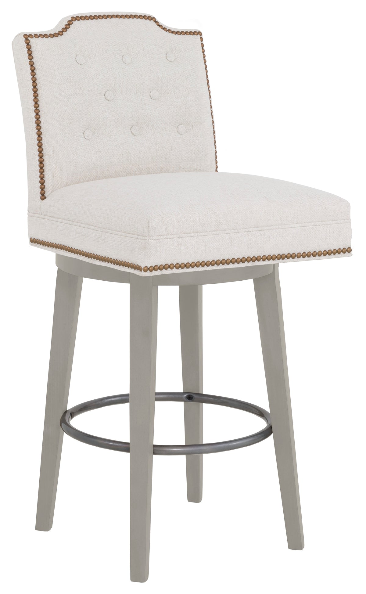 Empire Short Back Leather Swivel Bar Stool (L-1242-08-S) - Fairfield Chair