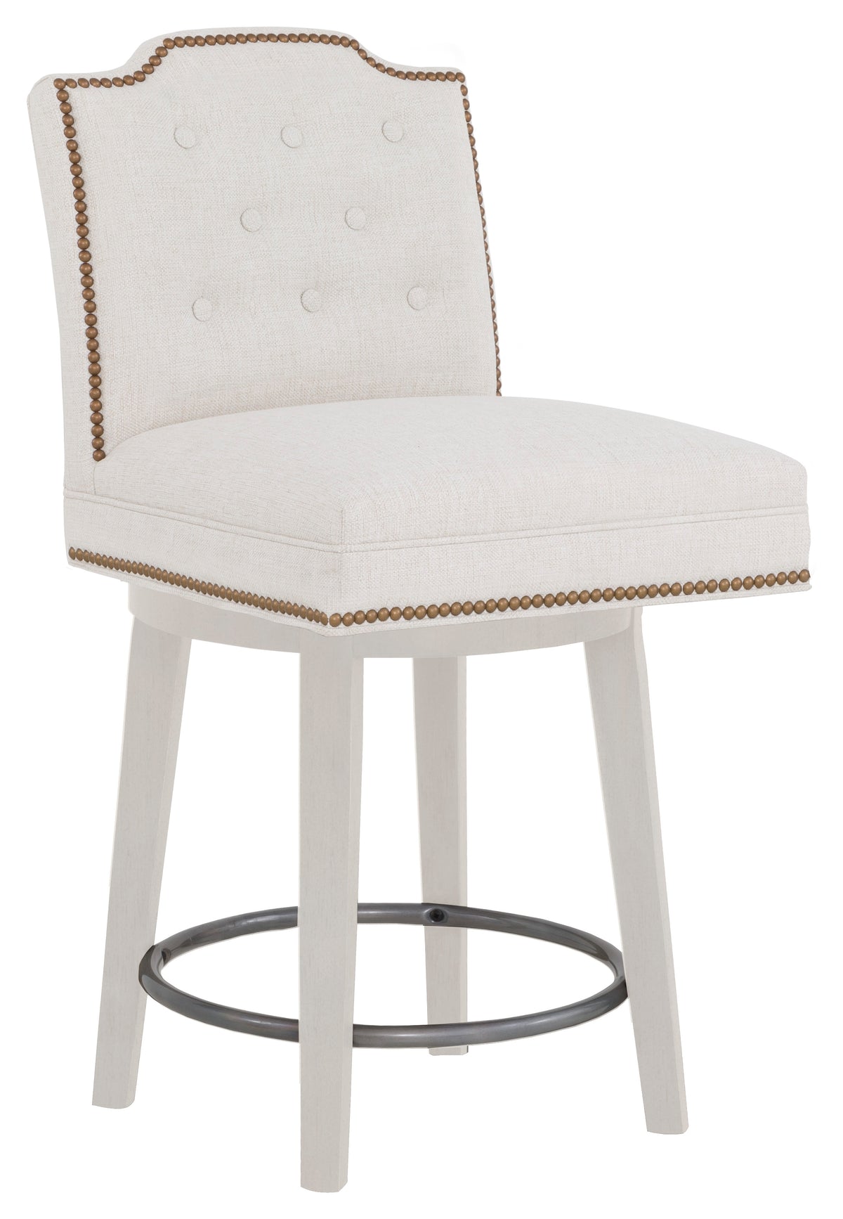 Empire Short Back Leather Swivel Counter Stool (L-1242-C8-L) - Fairfield Chair